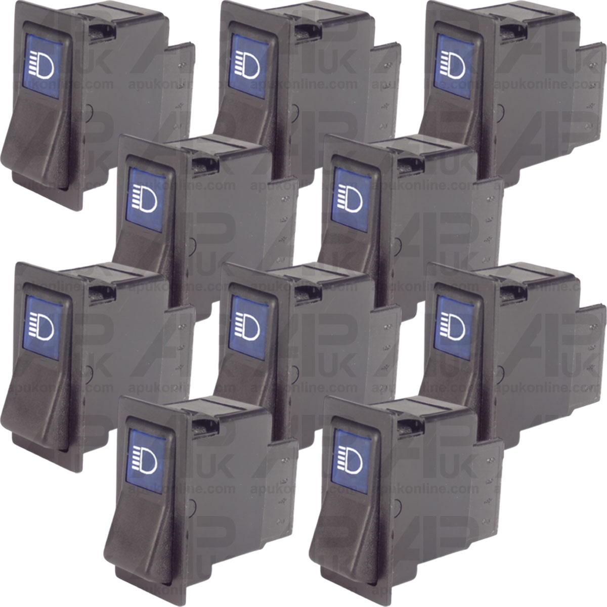 10x Main Beam Rocker Switch 2 Spade Pin for Deutz-Fahr Fiat Landini Tractor