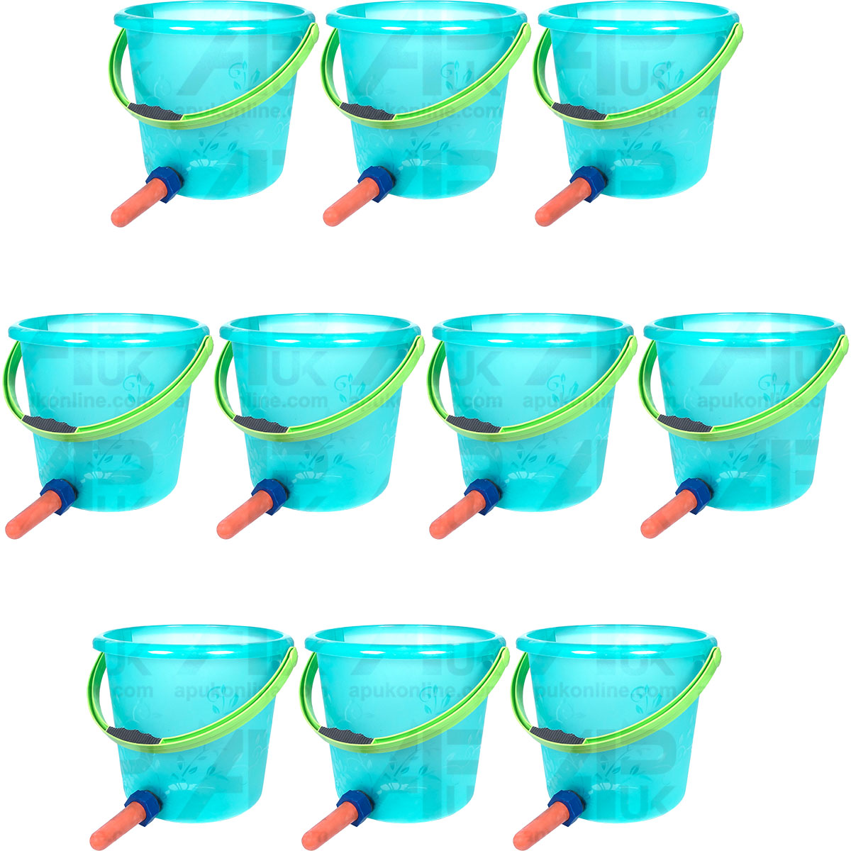 10x Calf Weaning Milk Feeding Feed Bucket Complete with Strong Ergonomic Handle