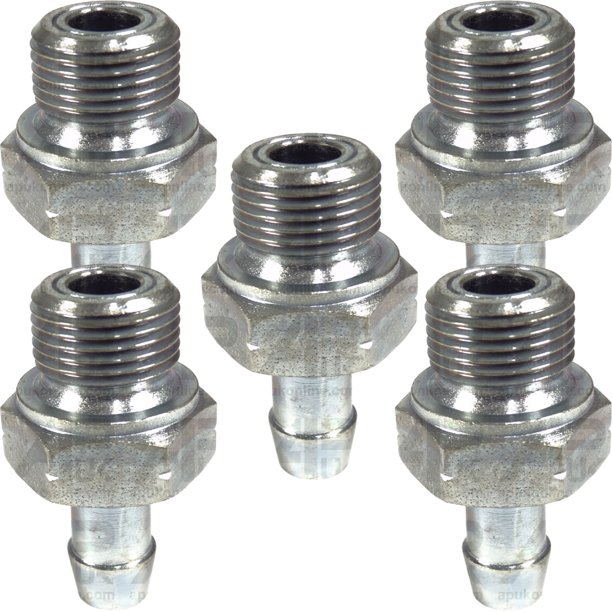 5x Hose Connector Barb Tail 8mm x 3/8 BSP for Workshop Hydraulics Fluid Transfer