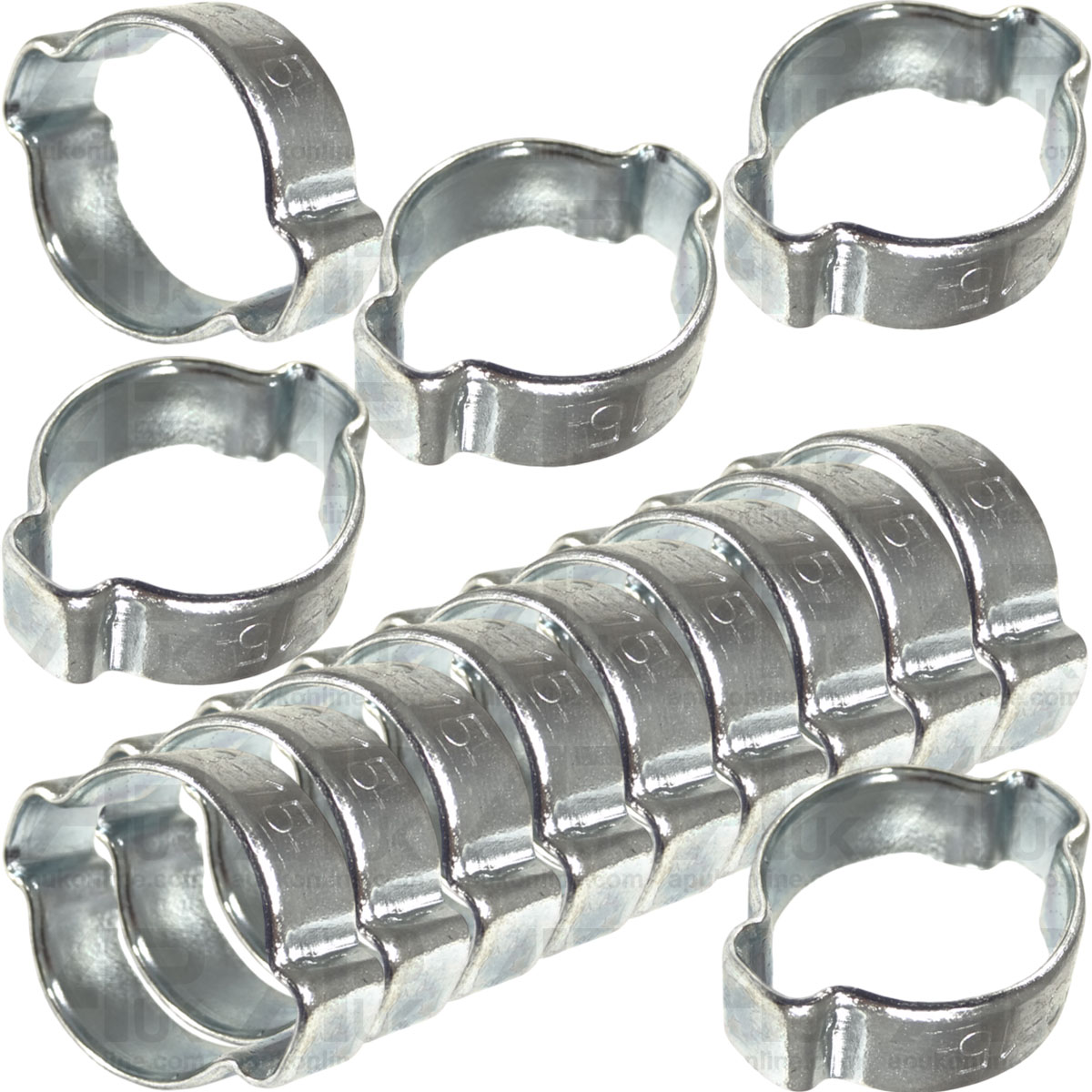 25x Hose O Clip Ear Clamp Steel 13-15mm for Plant Tractor Hydraulics Implement