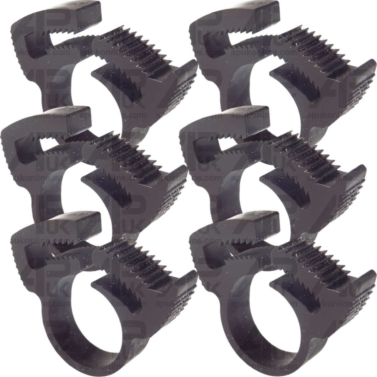 6x Ratchet Clamp Herbie Clip Nylon Snap Fit 12-15mm for Coolant Hose Pipe Tube