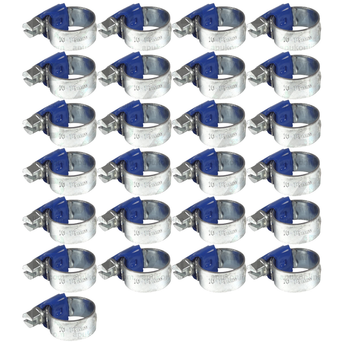 25x Worm Drive Hose Clip 10-16mm Rubber Pipe Jubilee Type Clamp Radiator Tractor