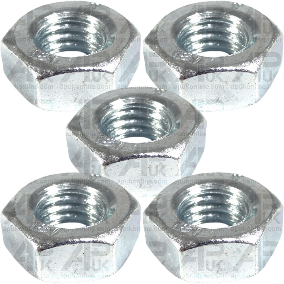 5x Zinc Plated Hex Nut M10 x 1.5mm for Zetor 14145 14245 16145 16245 Tractor