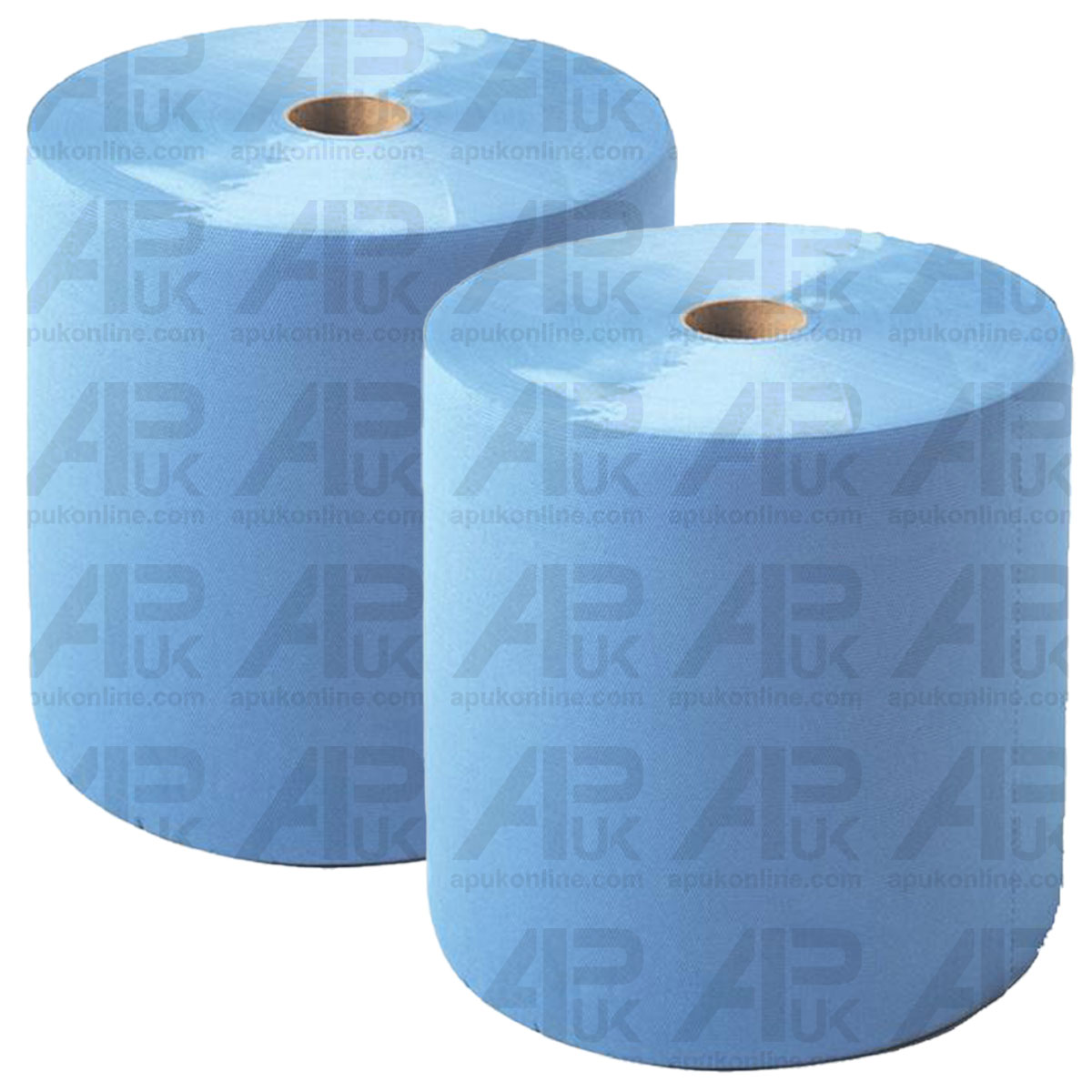 2 Pack 500 Sheet 3-ply Blue Strong Large Cleaning Rolls 380mm Jumbo Industrial