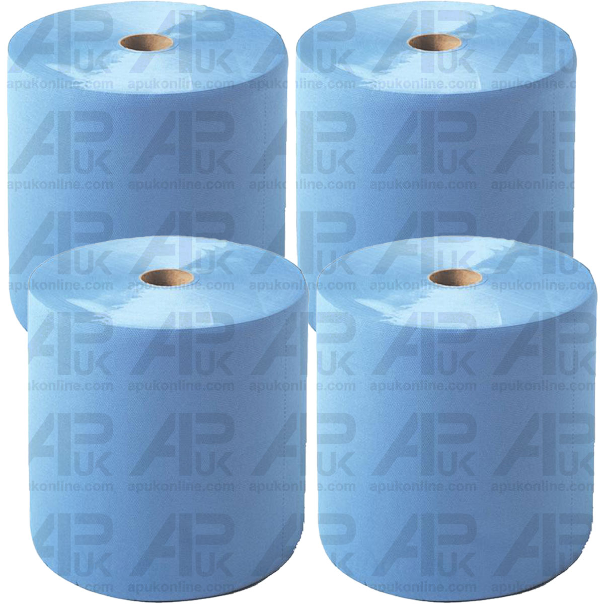 4 Pack 500 Sheet 3-ply Blue Strong Large Cleaning Rolls 380mm Jumbo Industrial