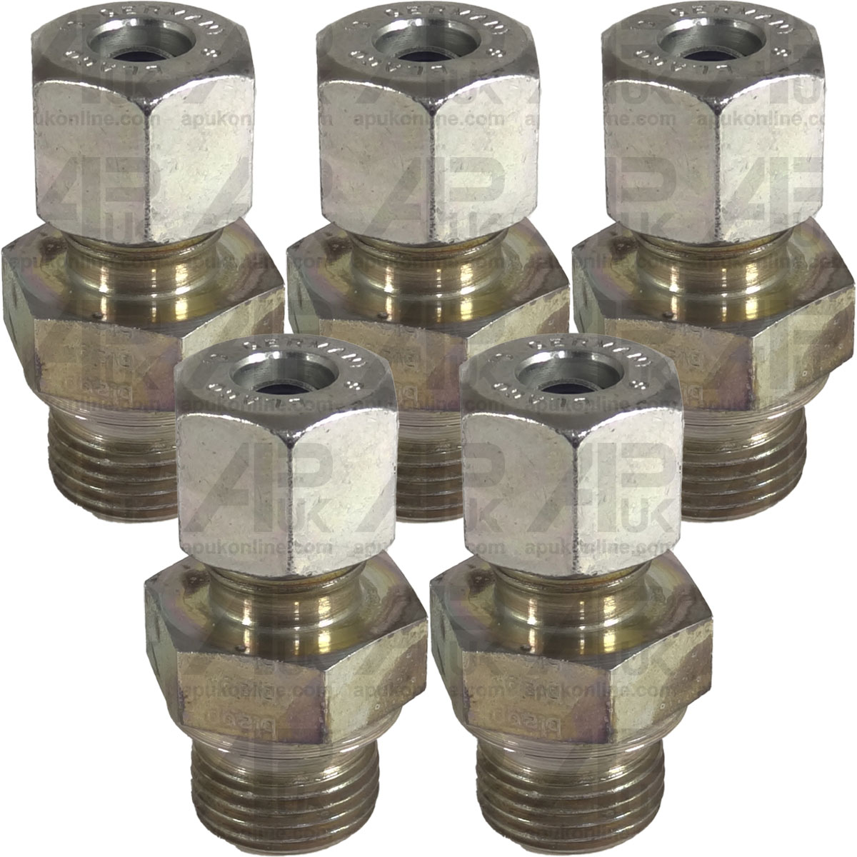 5x Hydraulic Metal Pipe Thread Adaptor RED 10S 1/2&#039;&#039; BSP GEV Coupling Connector