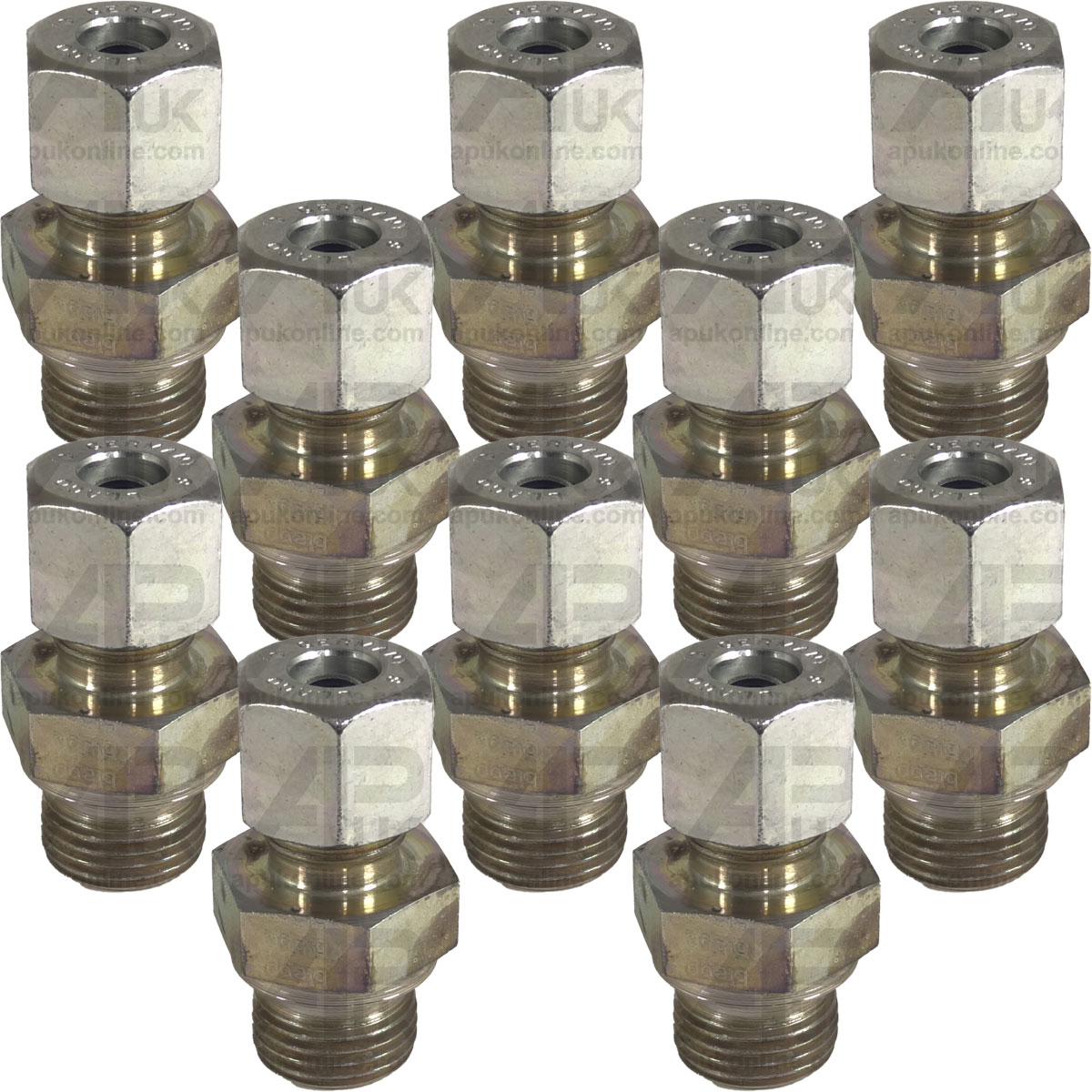 10x Hydraulic Metal Pipe Thread Adaptor RED 10S 1/2&#039;&#039; BSP GEV Coupling Connector