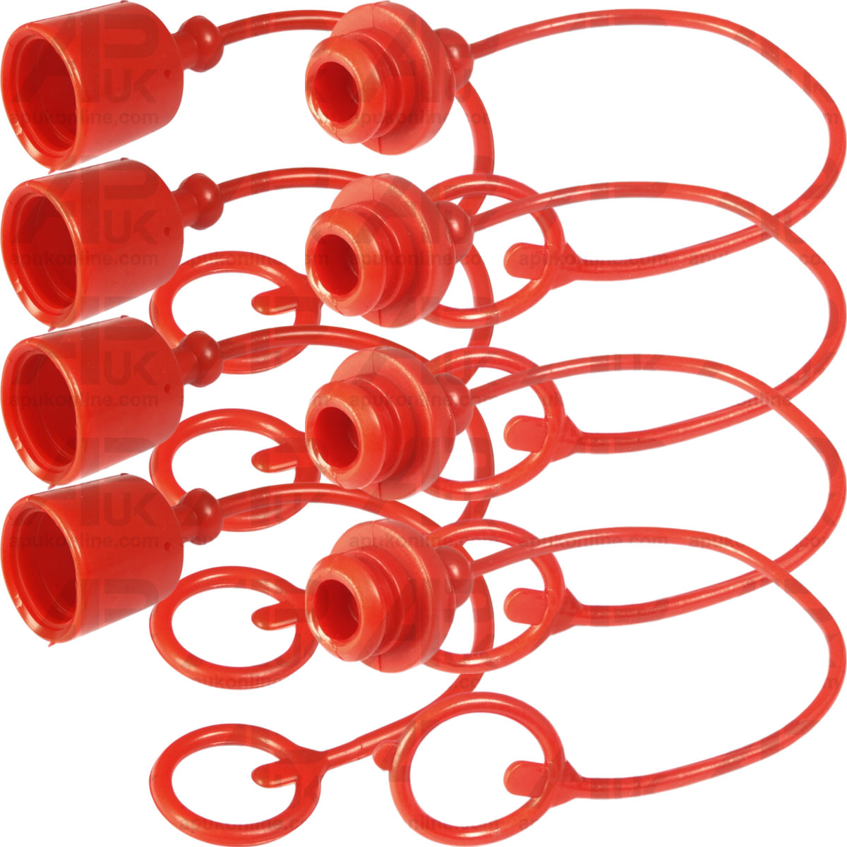 4x Hydraulic Dust Cap Plug Set Male &amp; Female 1/2&quot; BSP Blanking Port Cover Seal