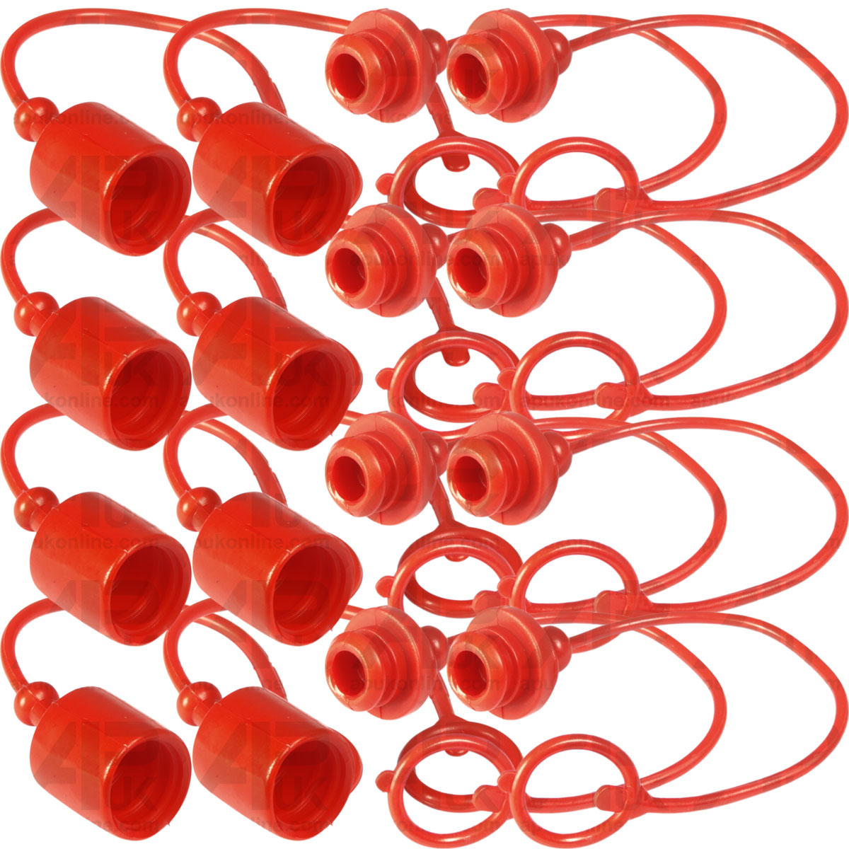 8x Hydraulic Dust Cap Plug Set Male &amp; Female 1/2&quot; BSP Blanking Port Cover Seal