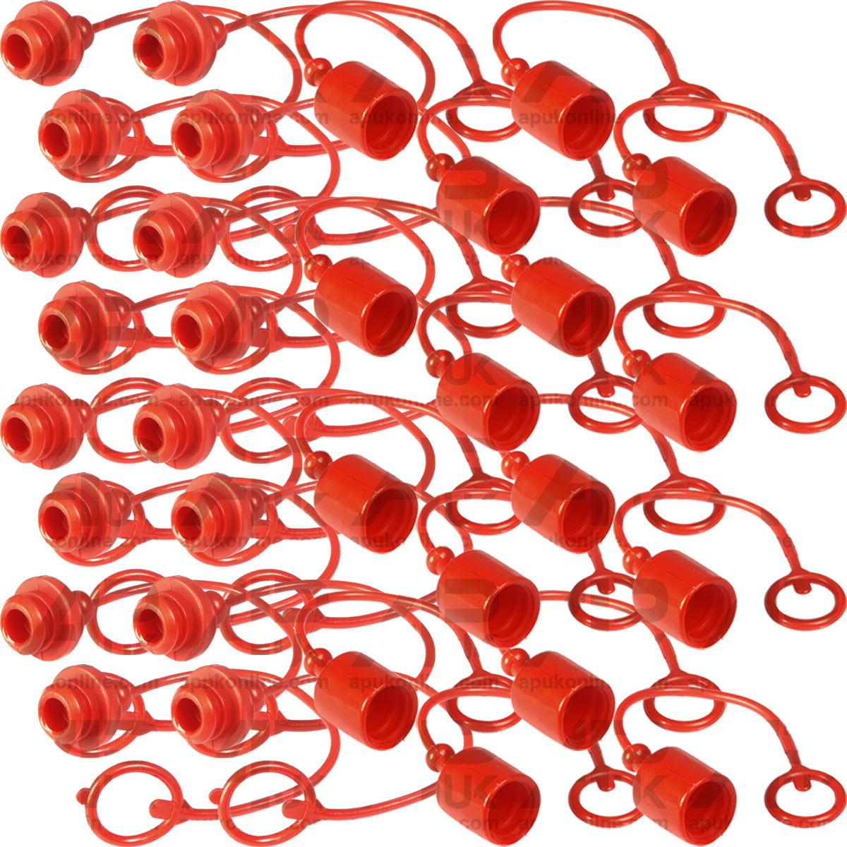 16x Hydraulic QR Quick Release Coupler Dust Plug Port Cap Set ISO Flat Face 1/2&quot;