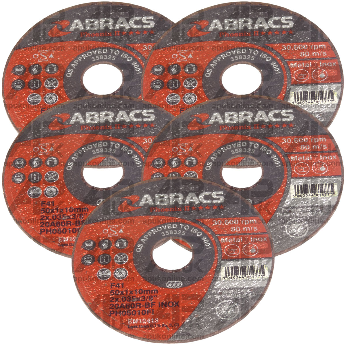 5x Slitting Cutting Disc Air Tool Die Grinder Small 50mm OD 10mm ID F41 Type