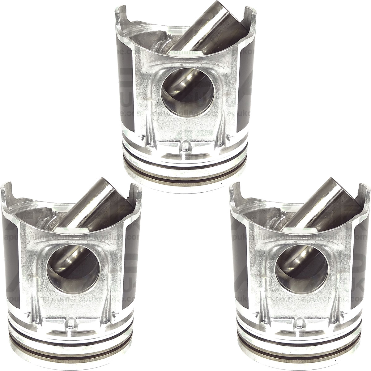 3x Piston &amp; Pin STD for Ford 7610 5610S 6610S 7810S New Holland 8340 Tractor