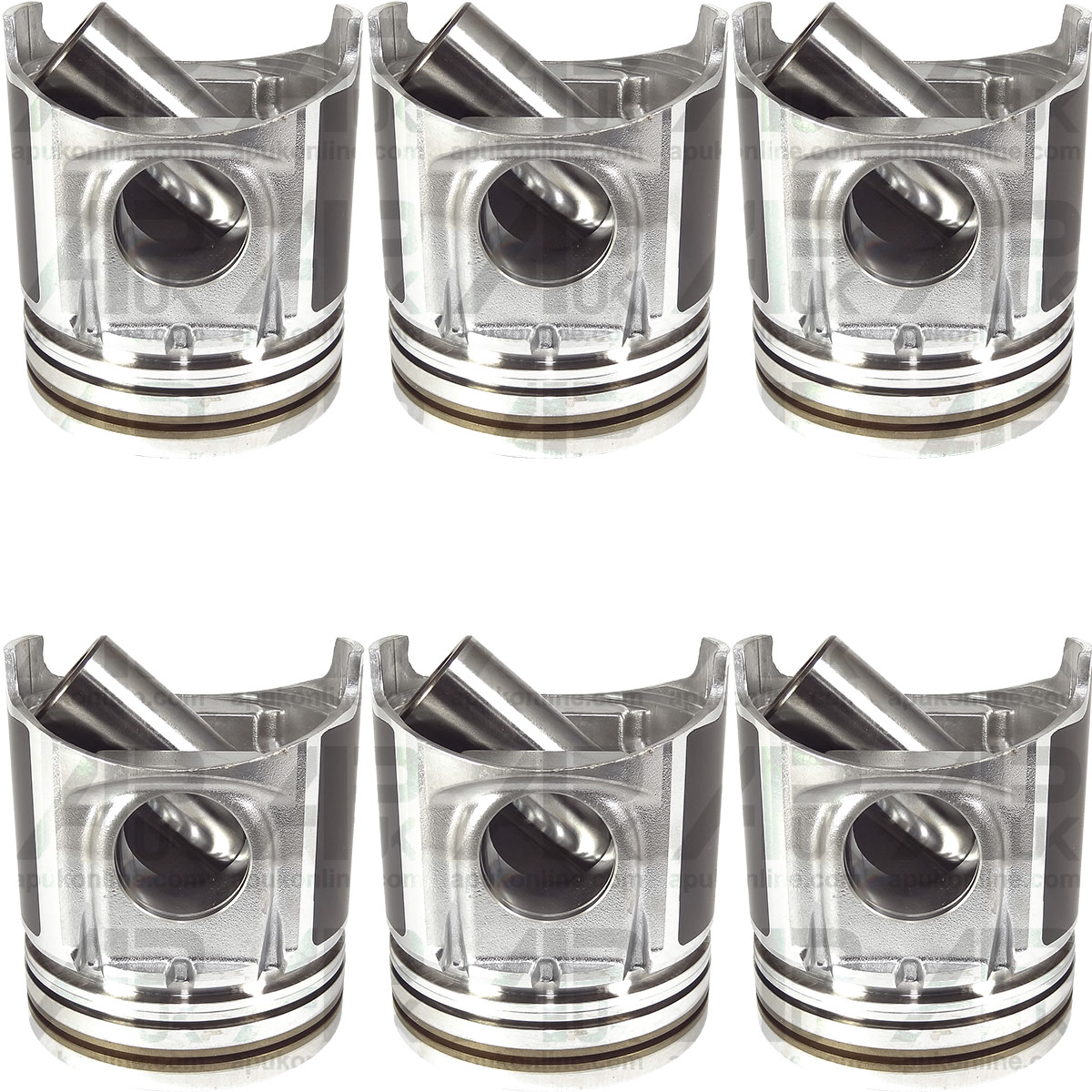 6x Piston &amp; Pin STD Non Turbo for Ford New Holland 5640 6640 7740 8240 Tractor