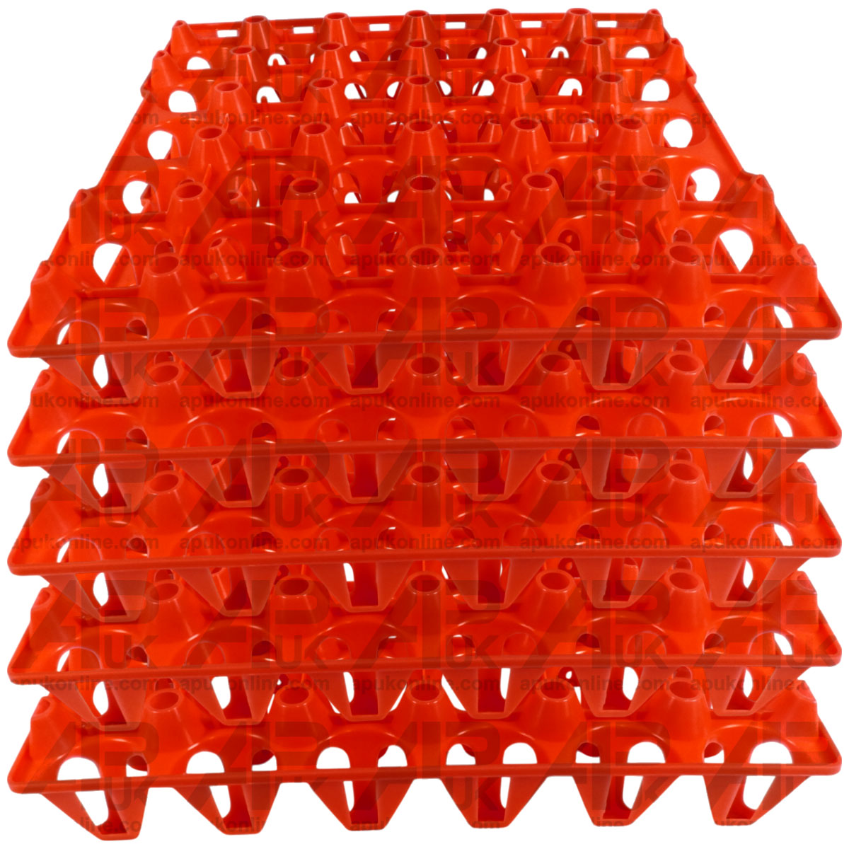 5x Plastic Egg Eton Tray Stack Store Sort Transport Reuse 30 Capacity Robust Red