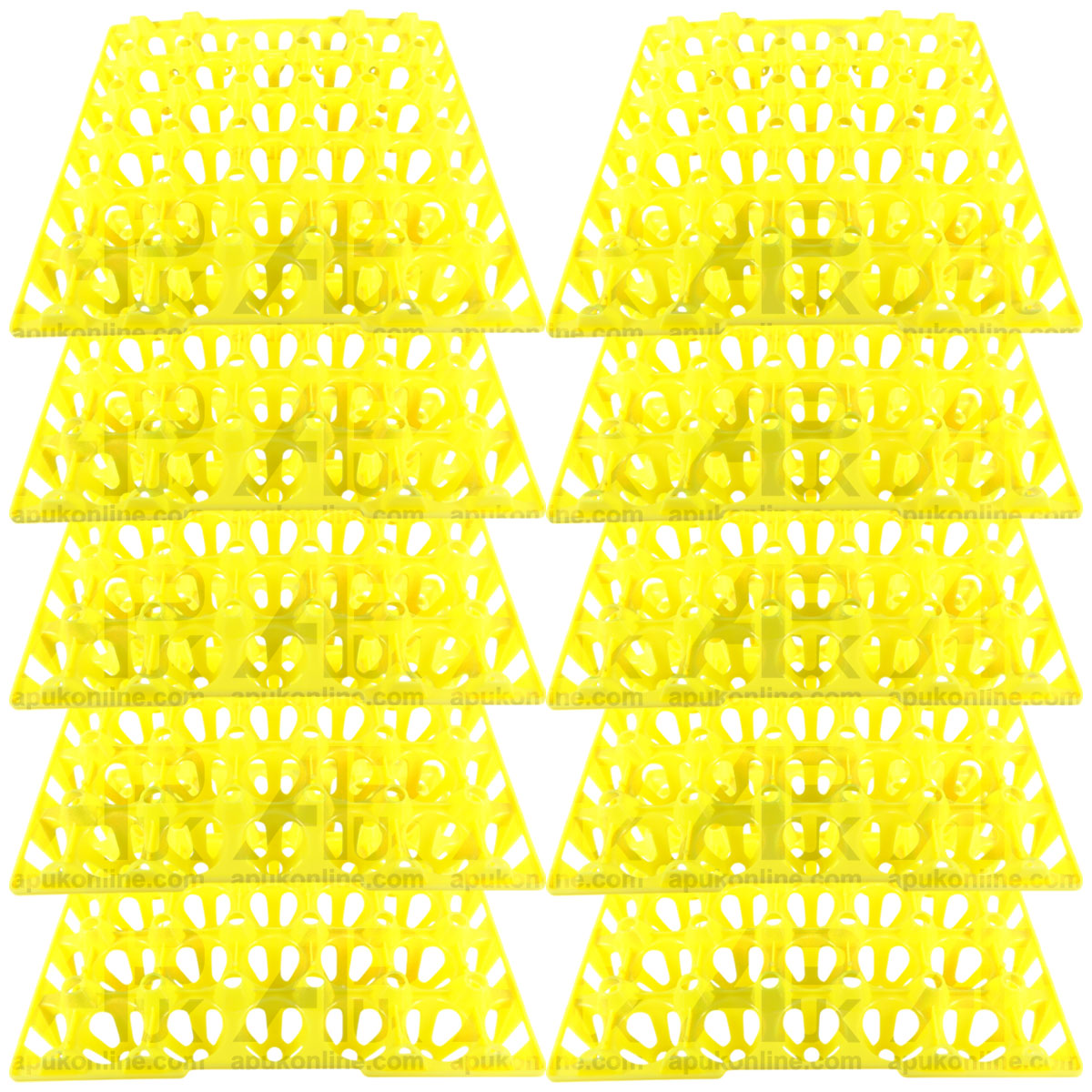 10x Yellow Egg Storage Tray Holds 30 Flexible Robust to Stack Reuse Transport