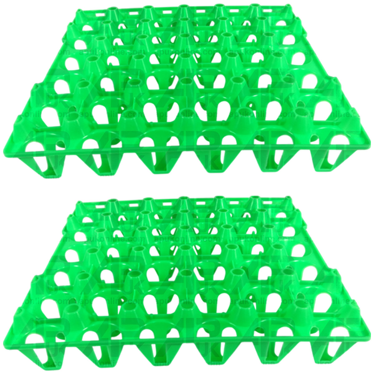 2x Green Egg Storage Tray Holds 30 Flexible Robust to Stack Sort Reuse Transport