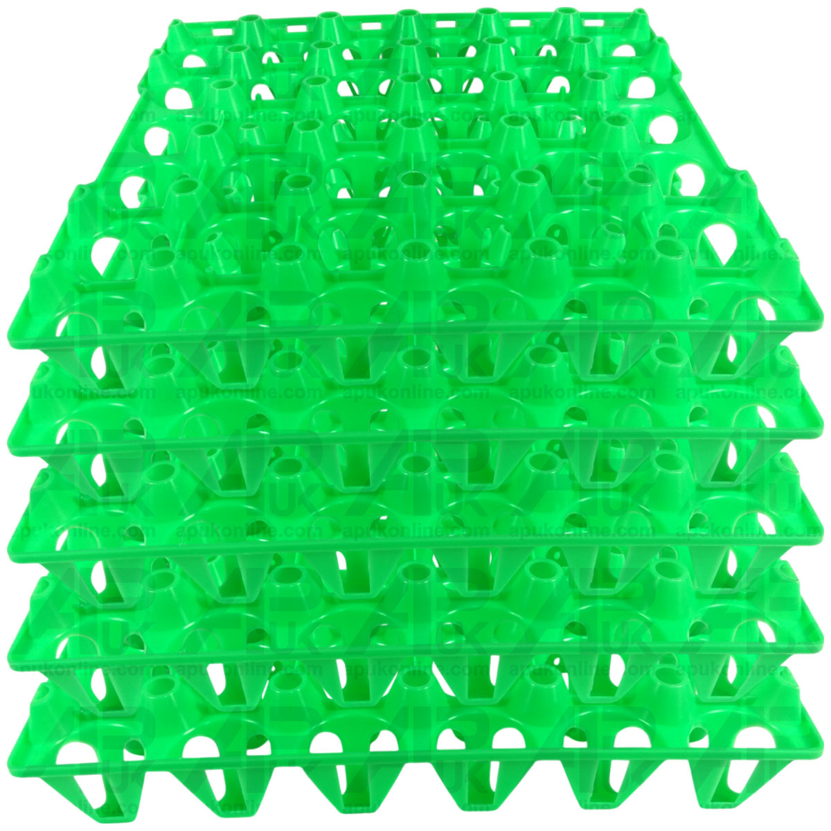 5x Plastic Egg Eton Tray Stack Store Transport Reuse 30 Capacity Green Flexible