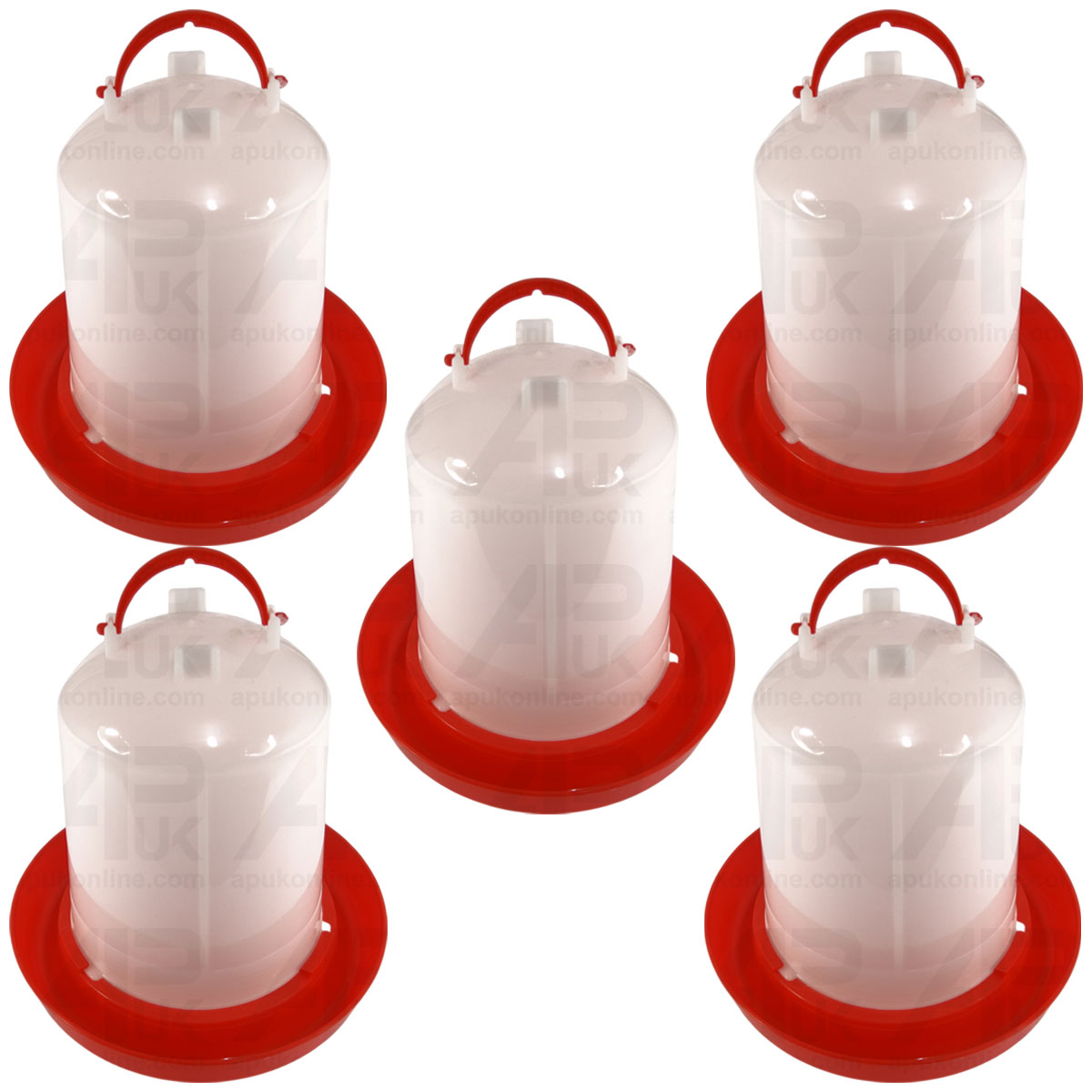 5x 3L Water Drinker Bowl for Chicken Bird Poultry Duck Hen Goose Quail Game