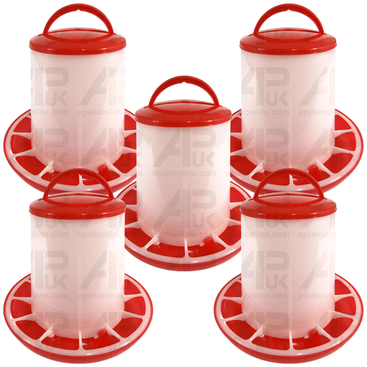 5x 3kg Poultry Seed Grain Feeder Trough Dispenser for Fowl Pigeon Farm Animals