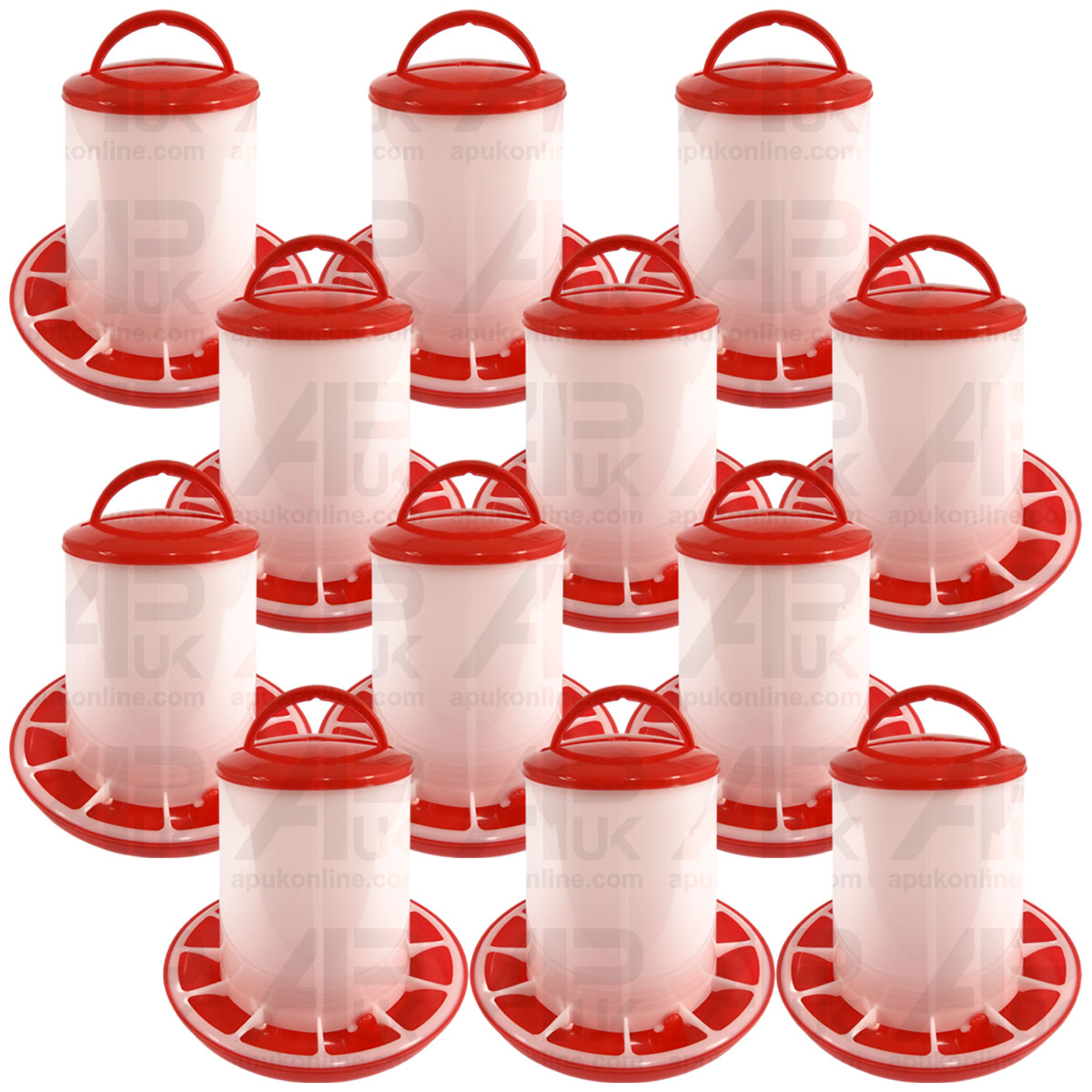 12x 3kg Poultry Seed Grain Feeder Trough Dispenser for Fowl Pigeon Farm Animals