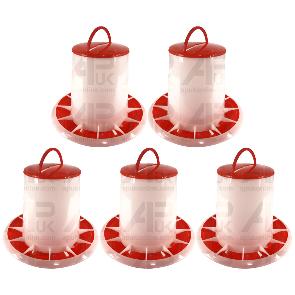 5x 6kg Seed Feeder Bowl for Chicken Bird Chick Poultry Duck Hen Goose Quail Game