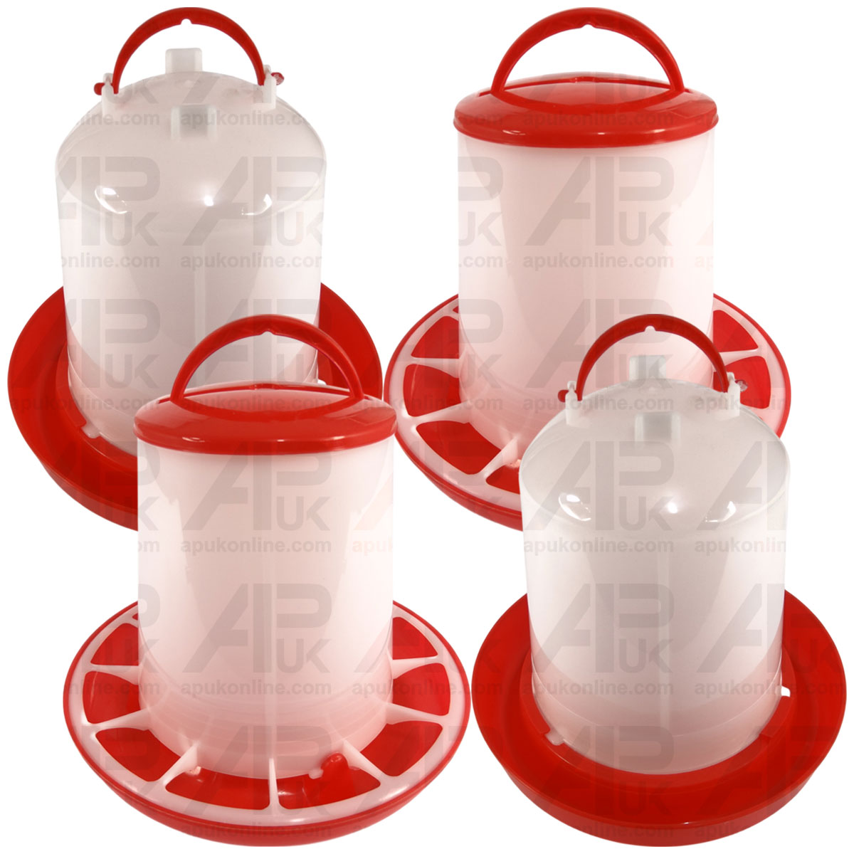 2x Drinker Feeder Set 3L &amp; 3kg for Poultry Bird Chicken Hen Quail Game Plastic