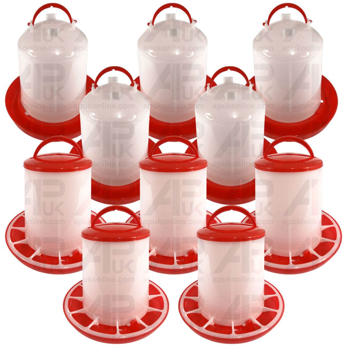 5x Drinker Feeder Set 3L &amp; 3kg for Poultry Bird Chicken Hen Quail Game Plastic