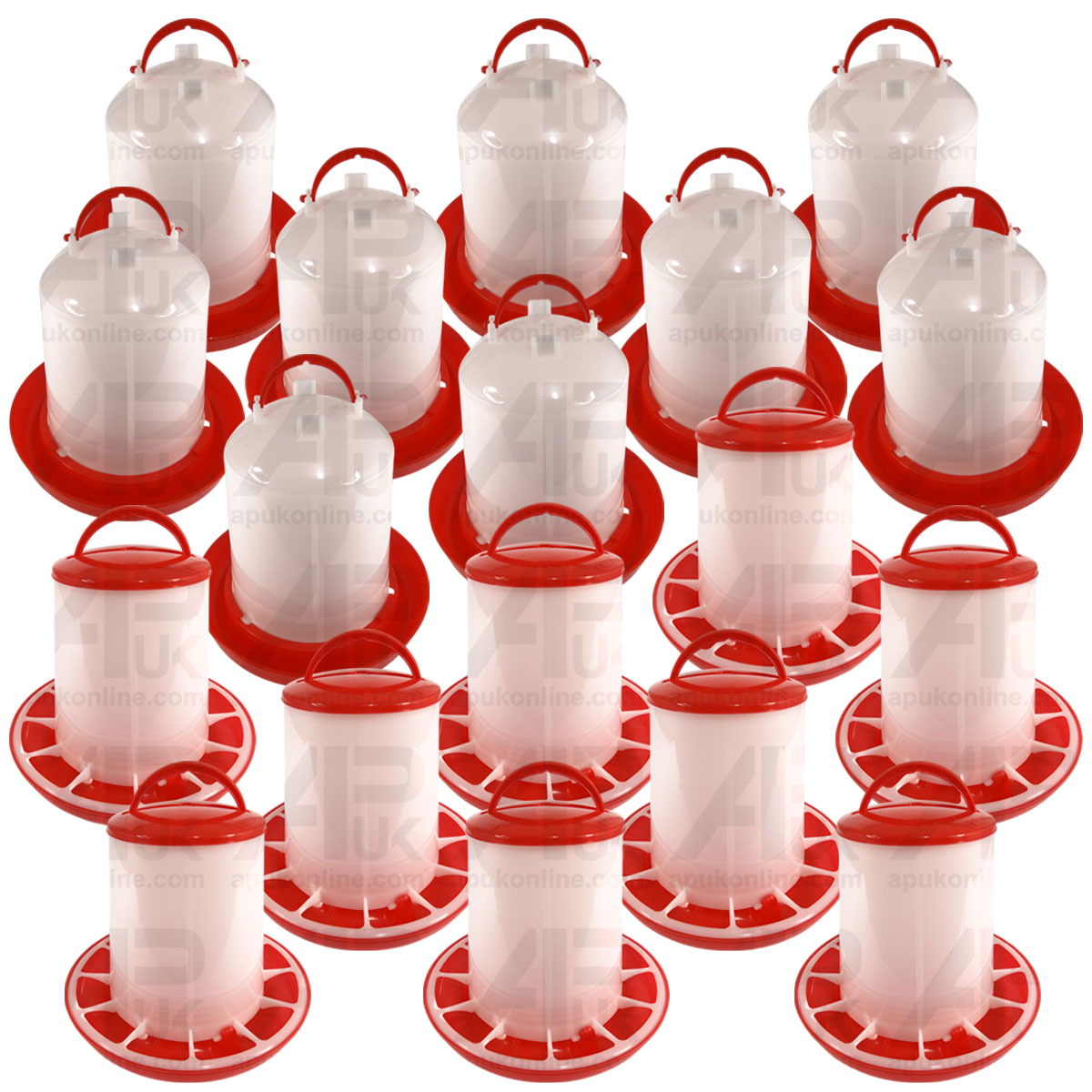 12x Drinker Feeder Set 3L &amp; 3kg for Poultry Bird Chicken Hen Quail Game Plastic