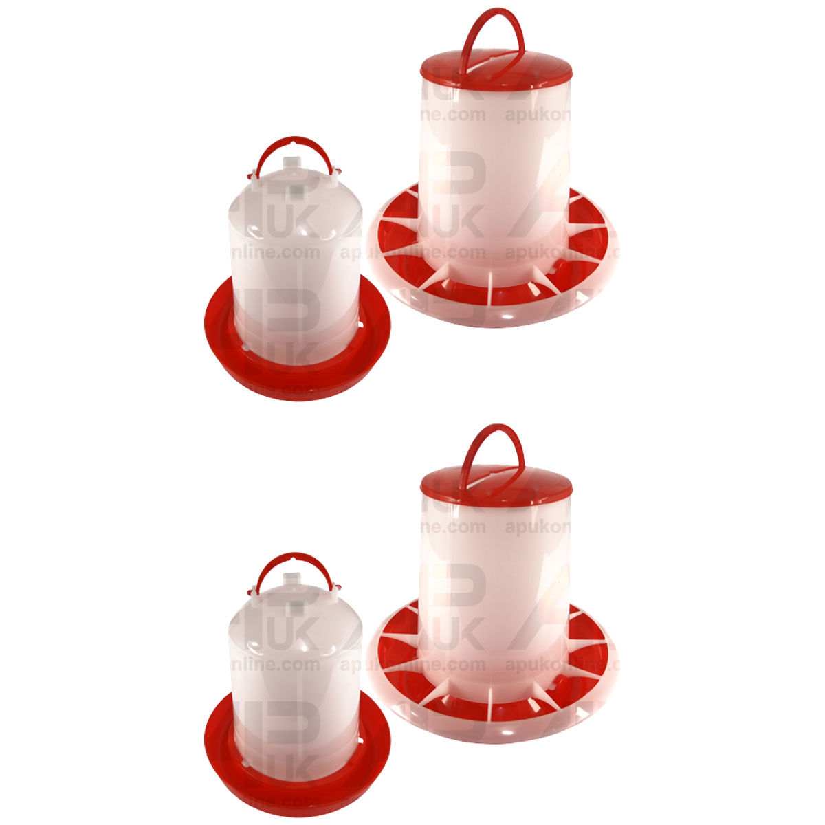 2x Drinker Feeder Set 3L &amp; 6kg for Poultry Bird Chicken Hen Quail Game Plastic