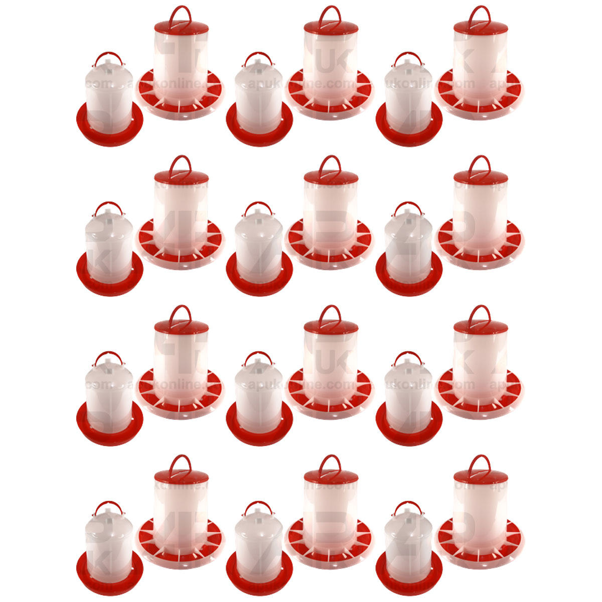 12x Drinker Feeder Set 3L &amp; 6kg for Poultry Bird Chicken Hen Quail Game Plastic