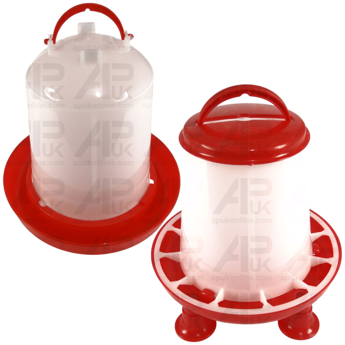 1.5kg Seed Feeder w/ Legs &amp; 3L Water Drinker for Poultry Bird Chicken Hen Duck