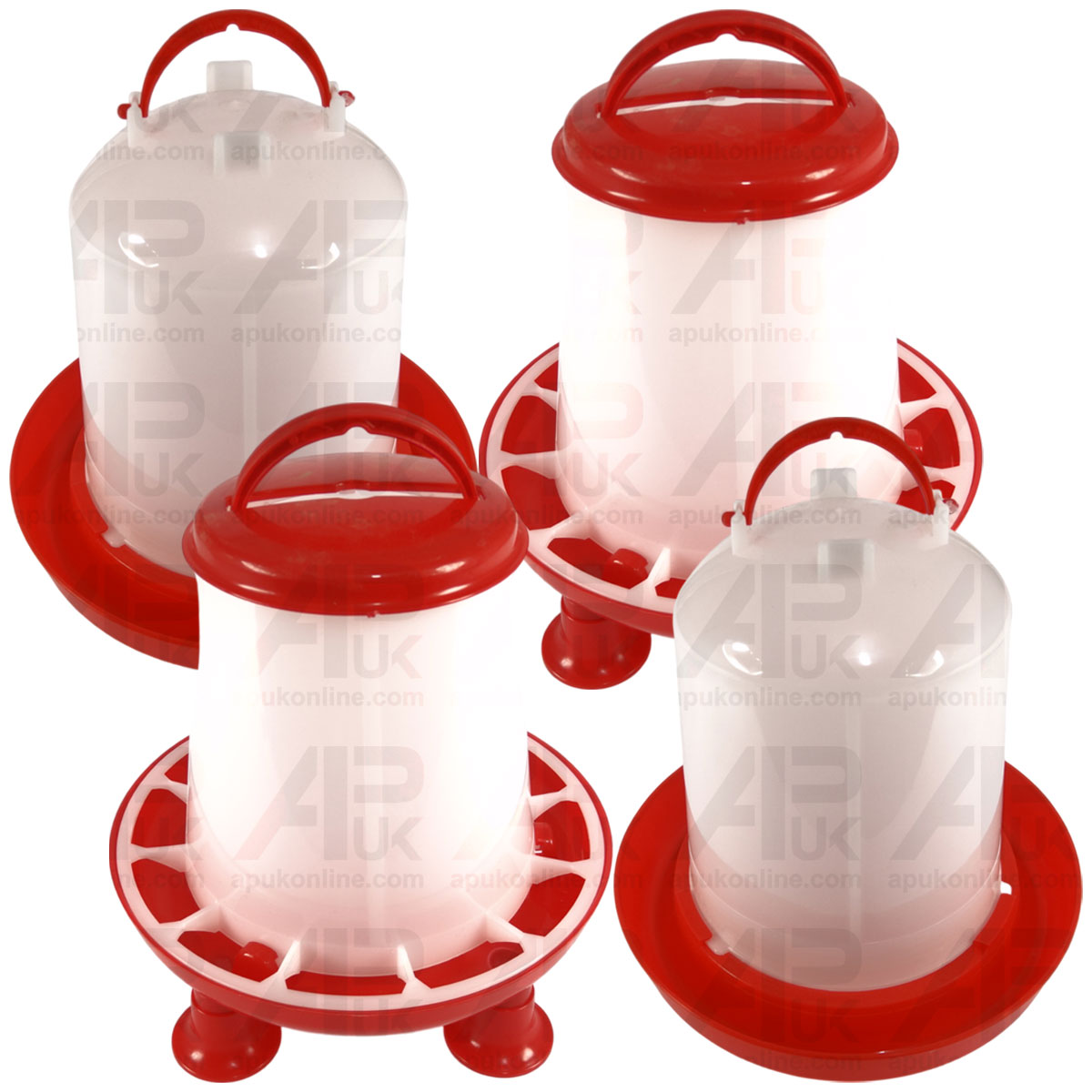 2x Water Drinker Seed Grain Legged Feeder Set 3L Litre 1.5kg for Fowl Pigeon Owl