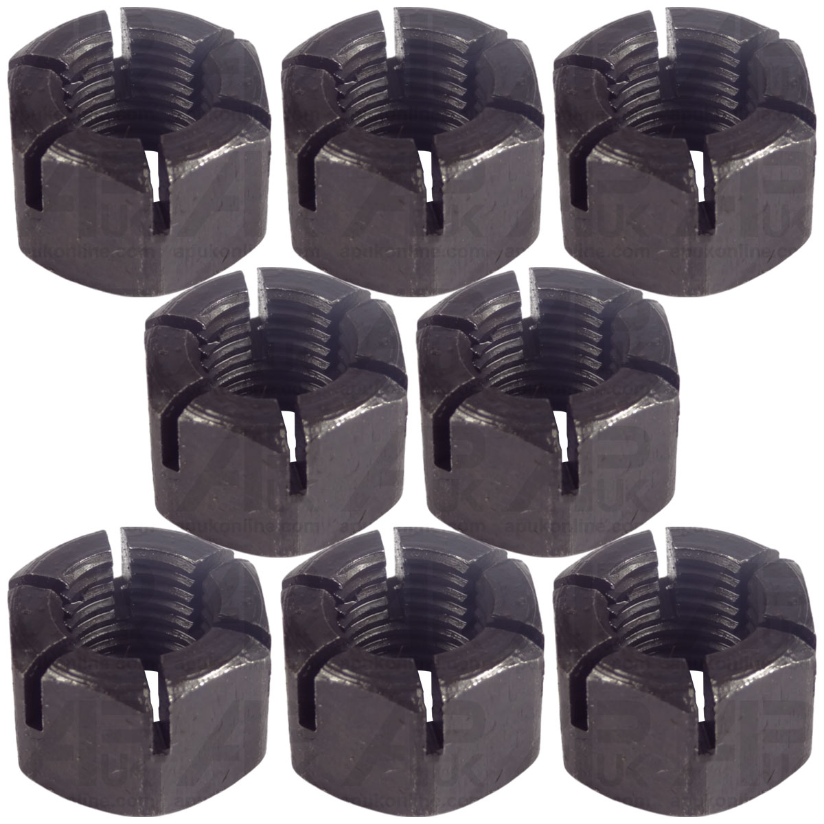 8x Castle Conrod Nut 7/16&quot; for Ford 3430 4130 8200 8400 8630 8700 8730 Tractor