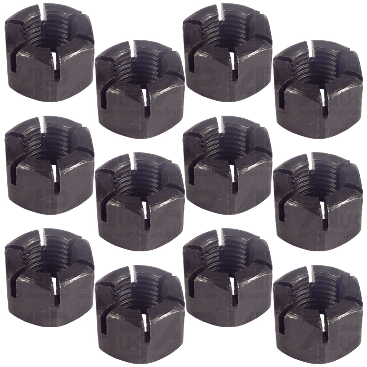 12x Castle Conrod Nut 7/16 for Fordson Major &amp; Power Major &amp; Super Major Tractor