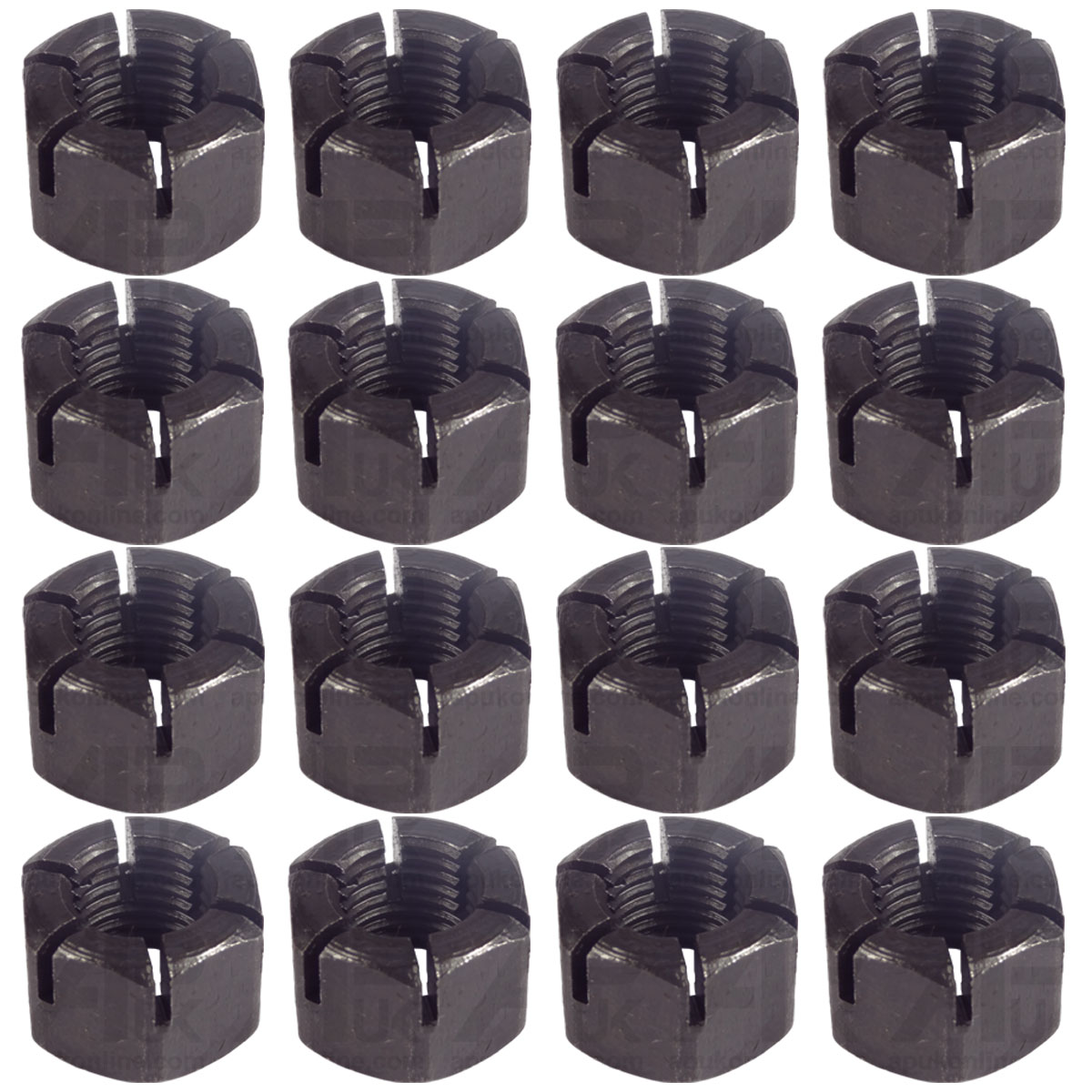 16x Castle Nut 7/16&quot; for County 654 754 764 774 944 964 974 1164 1184 Tractor