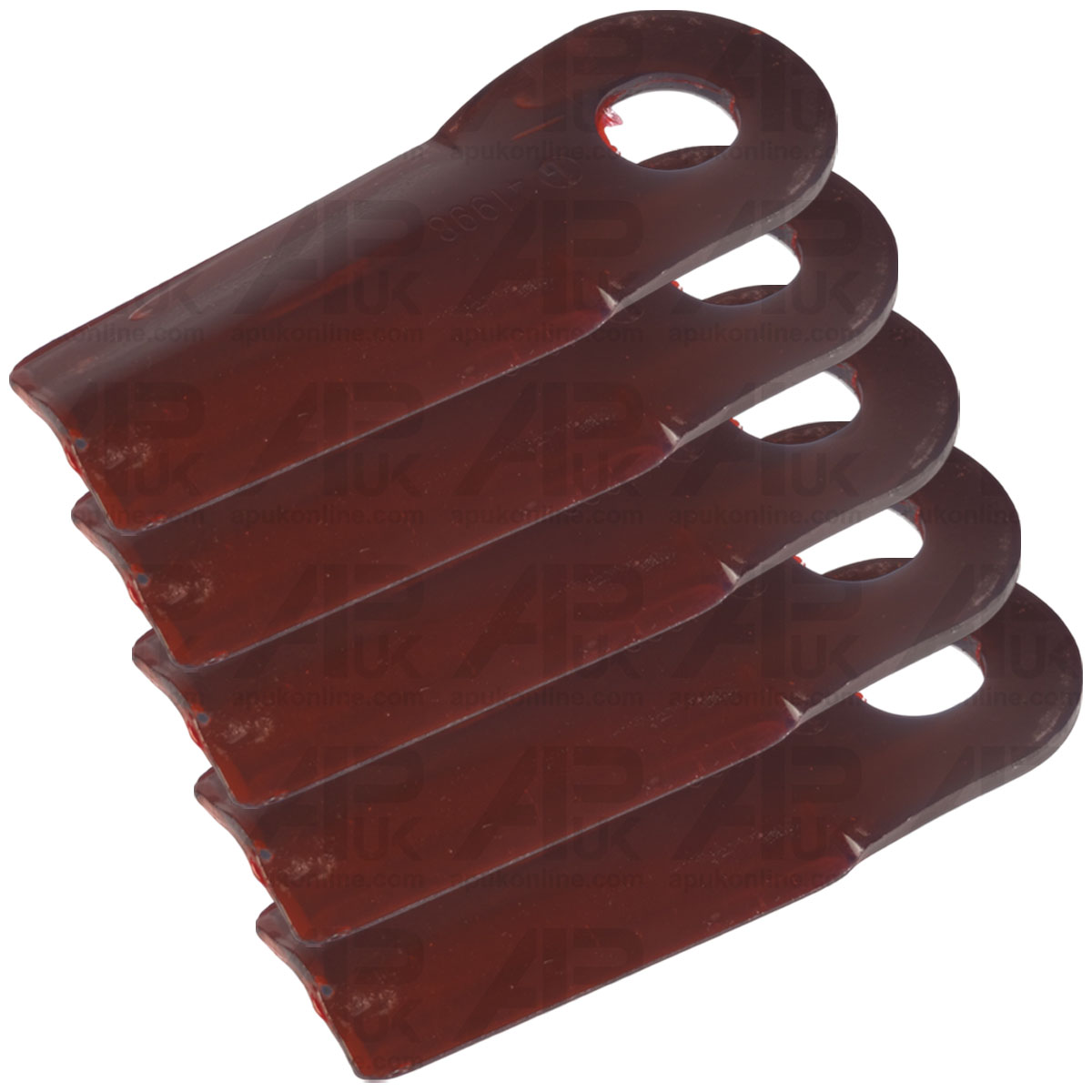 5x Tapered Edge Blade LH RH 132mm x 50mm x 4mm 13800013 for JF Stoll Disc Mower