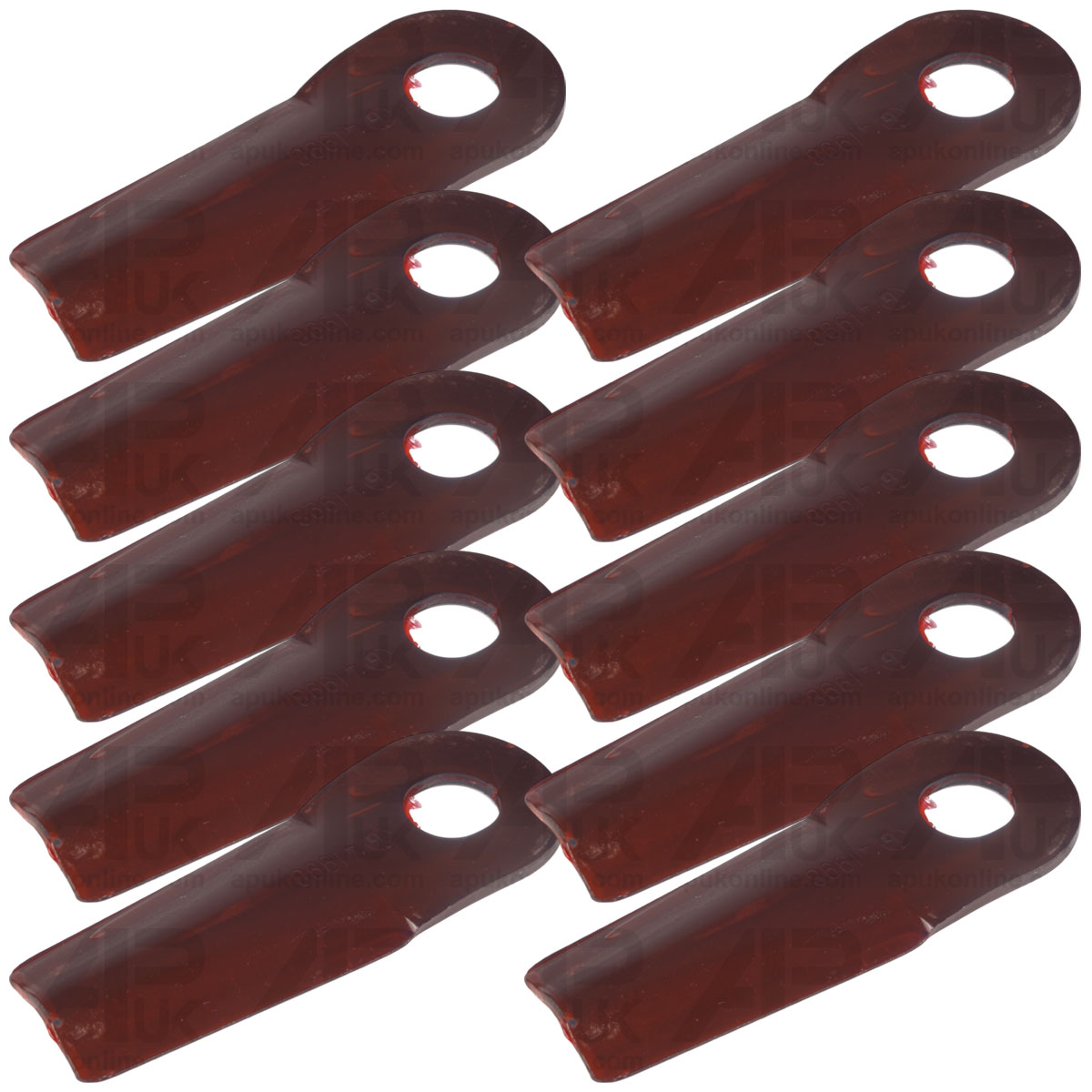 10x Tapered Edge Blade LH RH 132mm x 50mm x 4mm 13800013 for JF Stoll Disc Mower