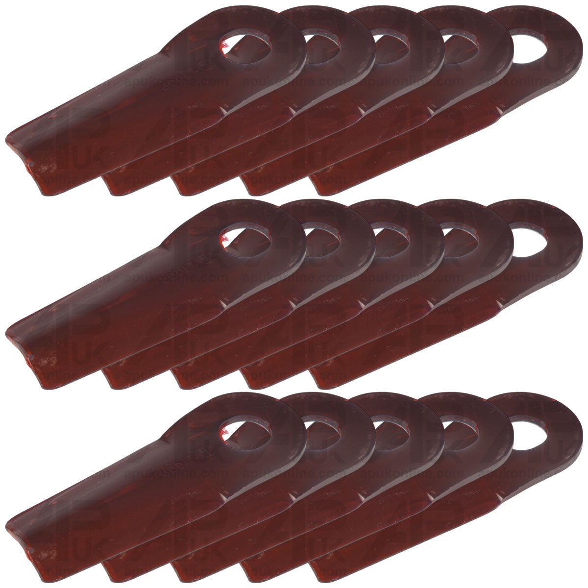 15x Tapered Edge Blade LH RH 132mm x 50mm x 4mm 13800013 for JF Stoll Disc Mower