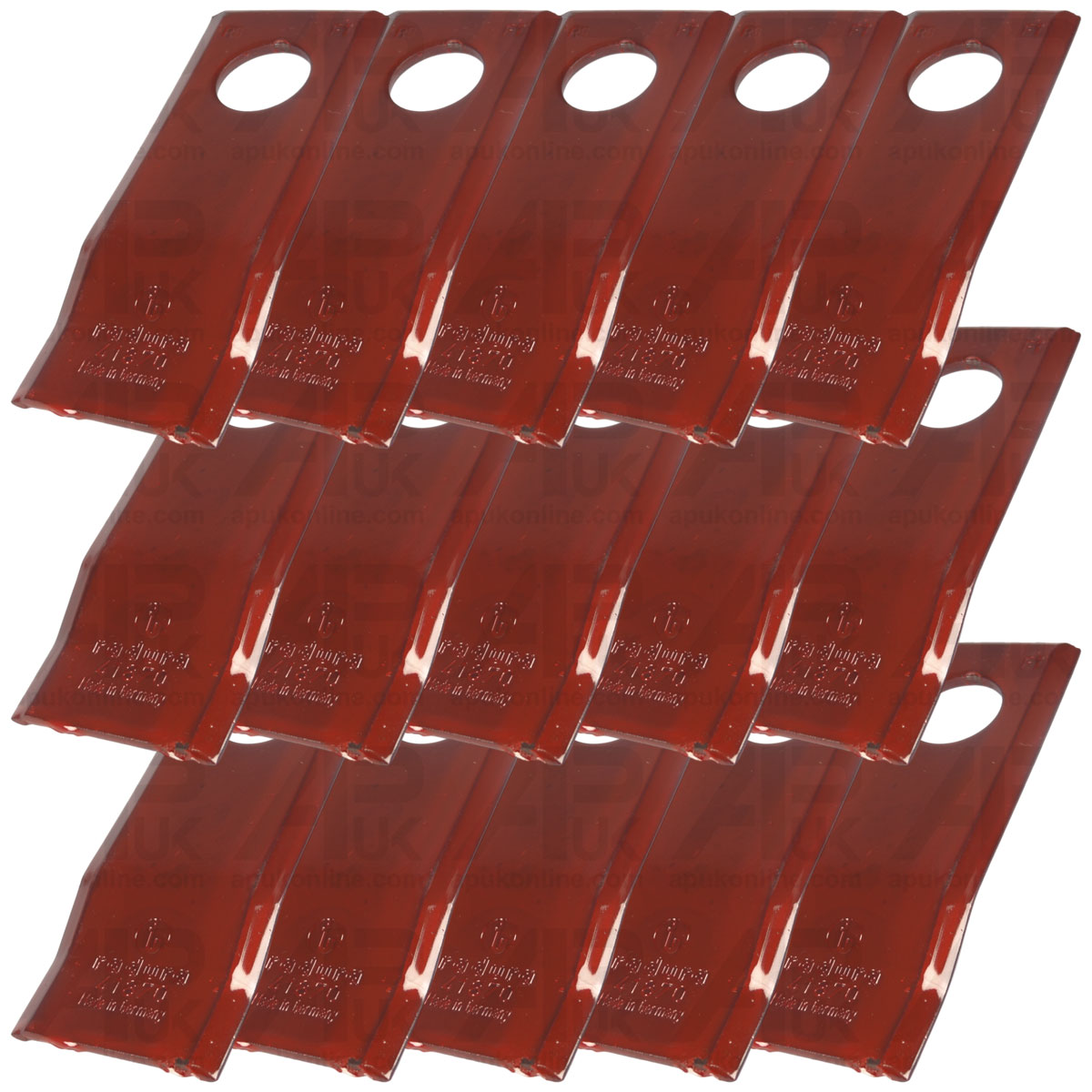 15x Twisted Blade RH 122 x 45 x 4mm for John Deere Disc Mower Cutting Implement