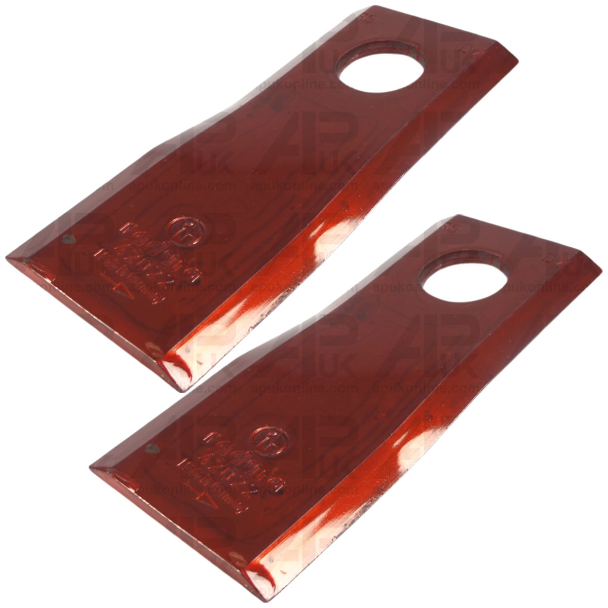 2x Blade Twisted LH 107 x 45 x 4mm for Fort Disc Mower Cutting Arm Implement