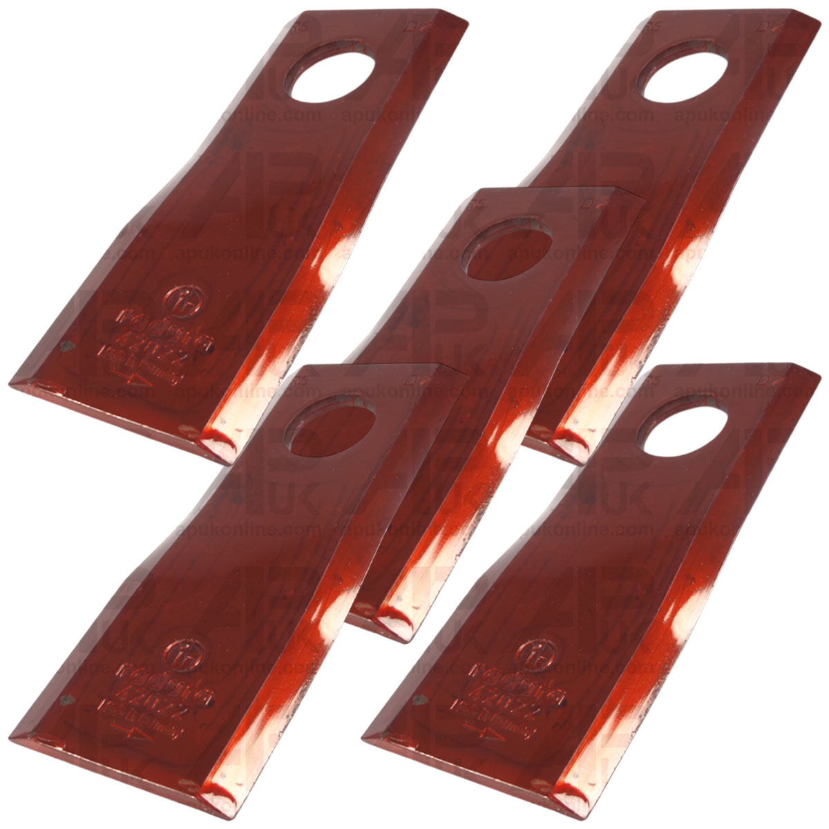 5x Blade Twisted LH 107 x 45 x 4mm for Fort Disc Mower Cutting Arm Implement