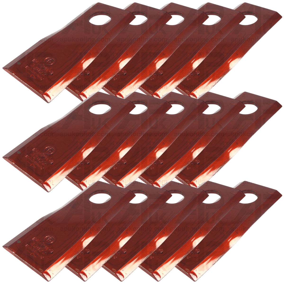 15x Blade Twisted LH 107 x 45 x 4mm for Fort Disc Mower Cutting Arm Implement