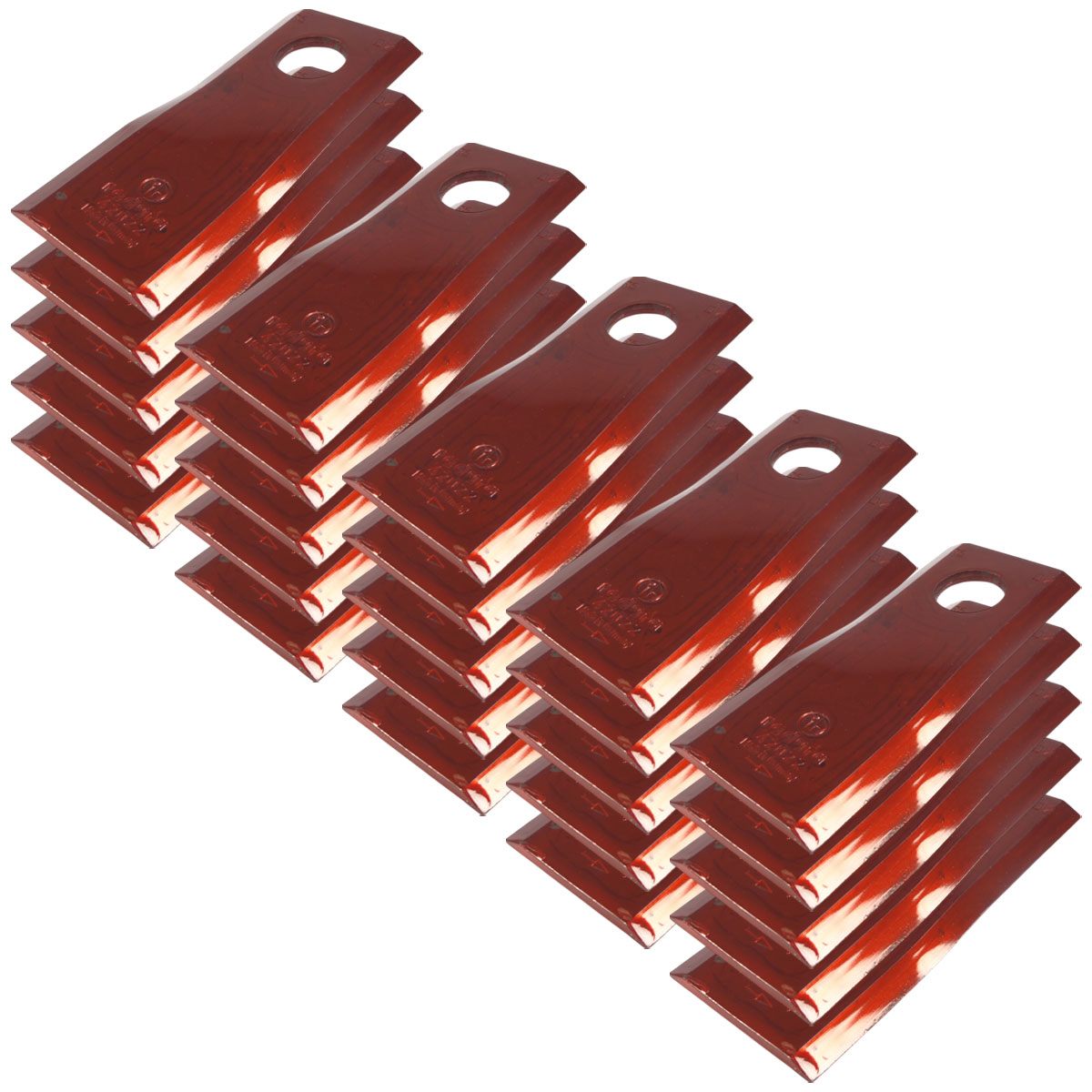 25x Twisted Blade LH 107 x 45 x 4mm for John Deere Disc Mower Cutting Implement