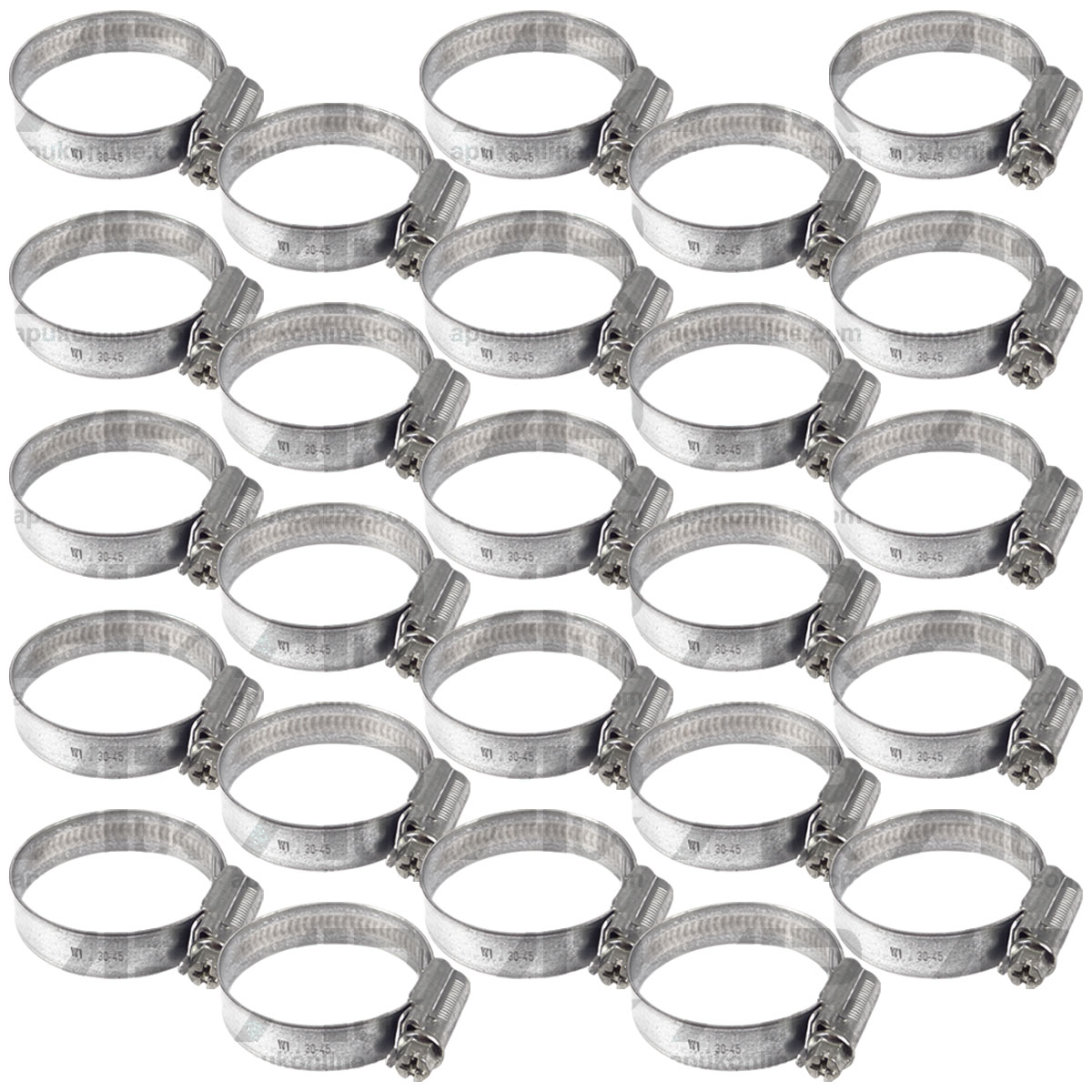 25x Universal Worm Drive Rubber Hose Pipe Clip Clamp 32-44mm for Various Tractor