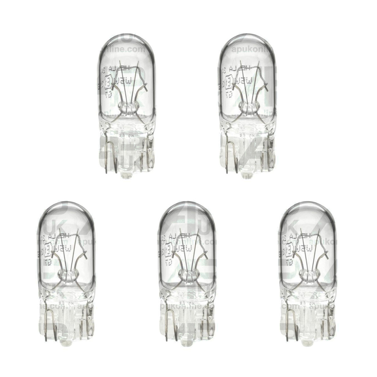 5x Hella Light Bulbs 12V W3W W2.1x9.5d for JCB Backhoe Digger Fastrac Tractor