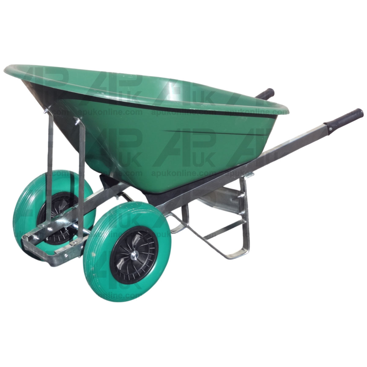 Lightweight Wheelbarrow Large 160L Green Twin Compost Straw Soil Leaves Cuttings