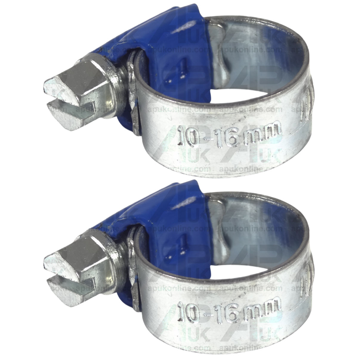 2x Worm Drive Hose Clip 10-16mm Rubber Pipe Jubilee Type Clamp Radiator Tractor