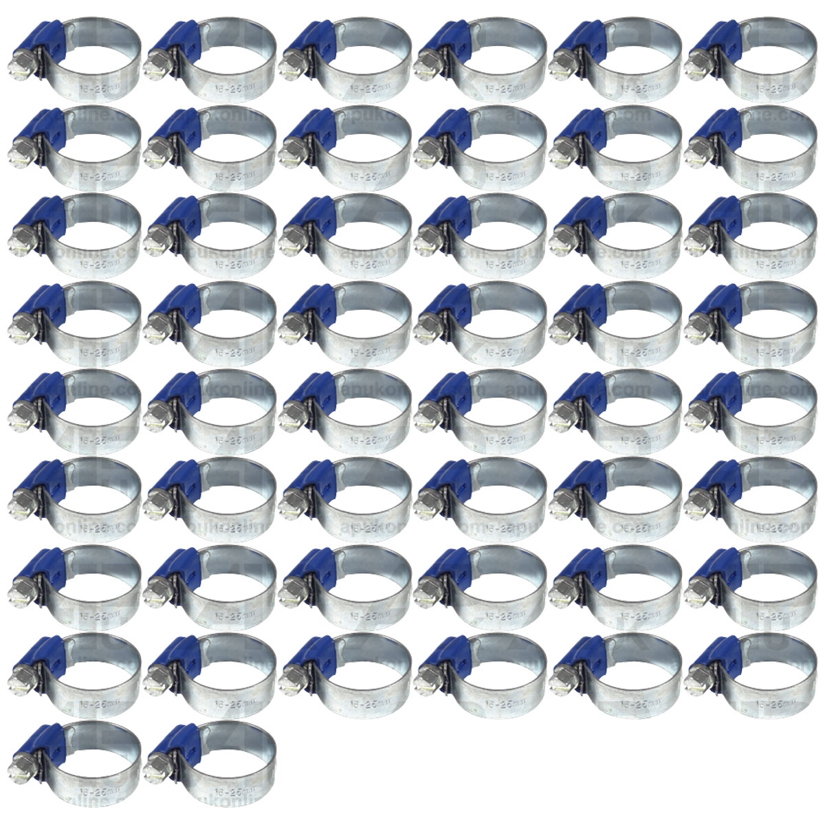 50x Worm Drive Hose Clip 16-25mm Rubber Pipe Jubilee Type Clamp Radiator Tractor