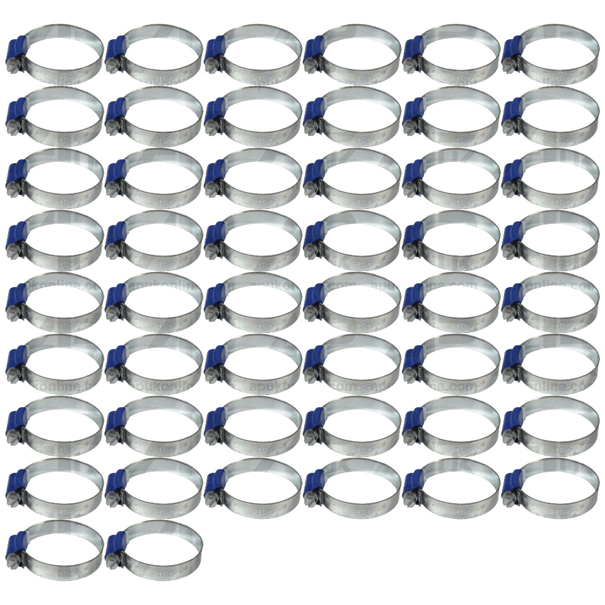 50x Worm Drive Hose Clip 32-50mm Rubber Water Coolant Pipe Workshop Fastener