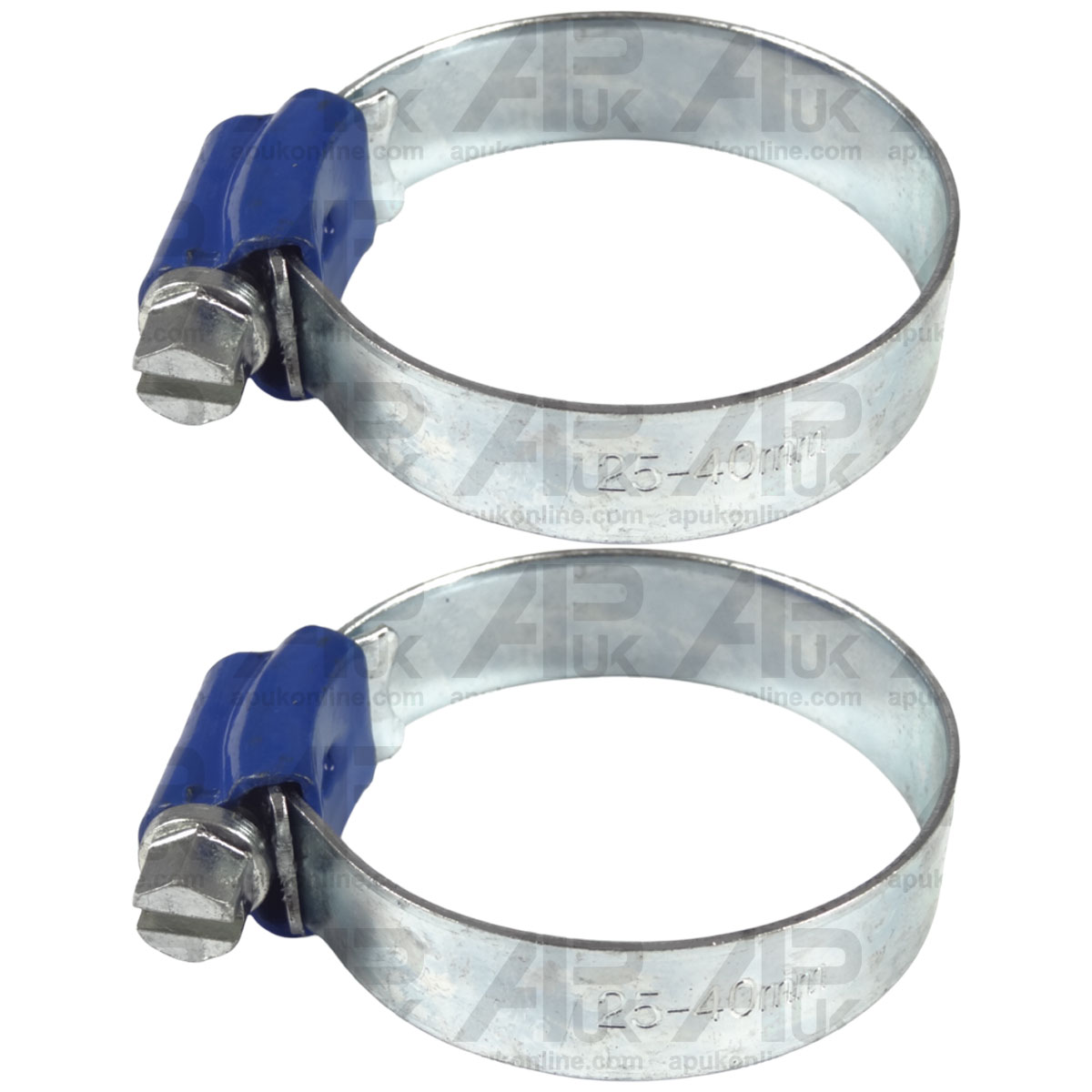 2x Worm Drive Hose Clip 25-40mm Rubber Pipe Jubilee Type Clamp Radiator Tractor
